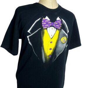 Louisiana State University LSU T-Shirt Mens Size M Black Suit Print Tigers